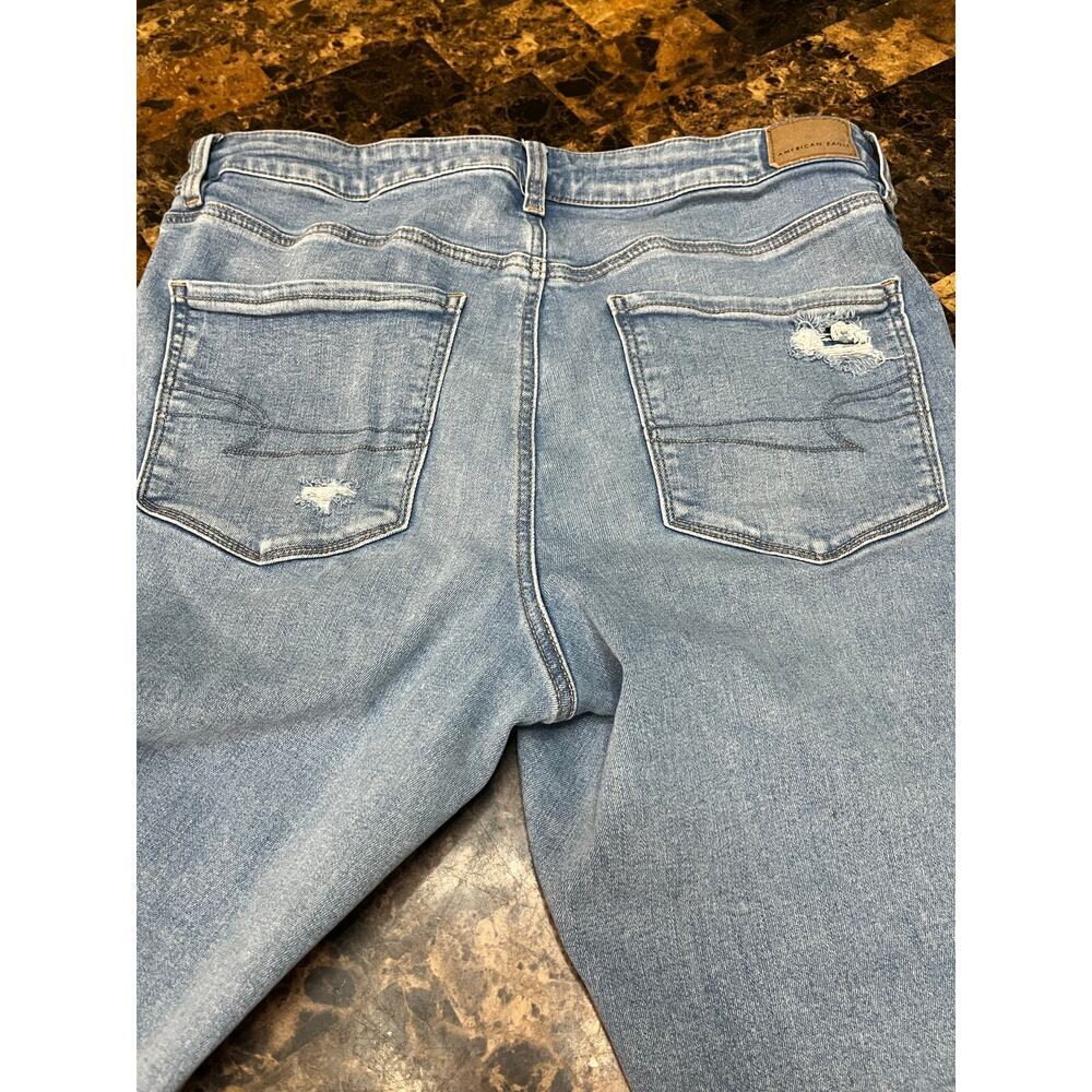 American Eagle Outfitters Blue Distressed Straight Leg Jeans - Picture 11 of 11